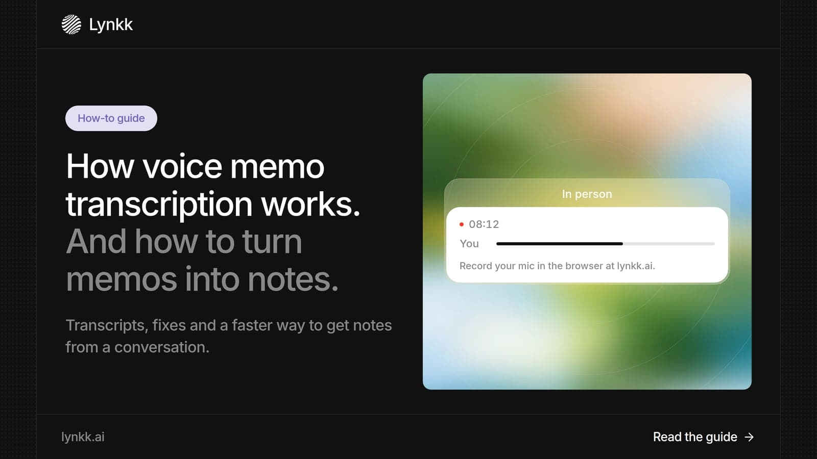 Voice memo transcription on iPhone showing the View Transcript option in the Voice Memos app